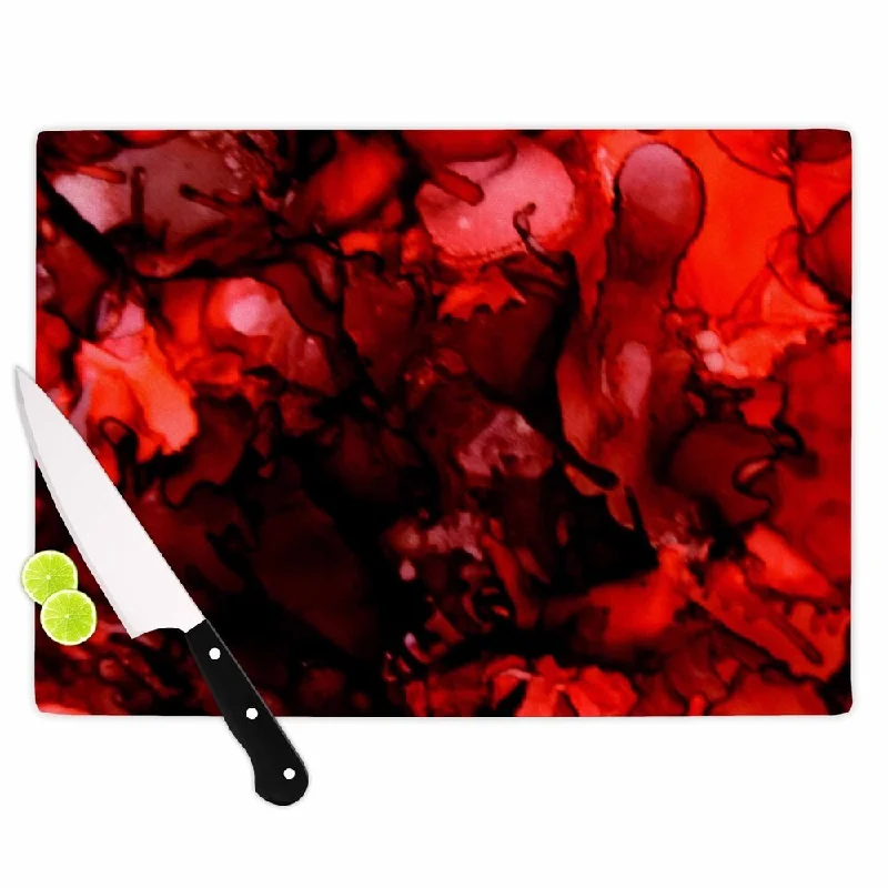 KESS InHouse Claire Day 'Dark Red' Maroon Cutting Board