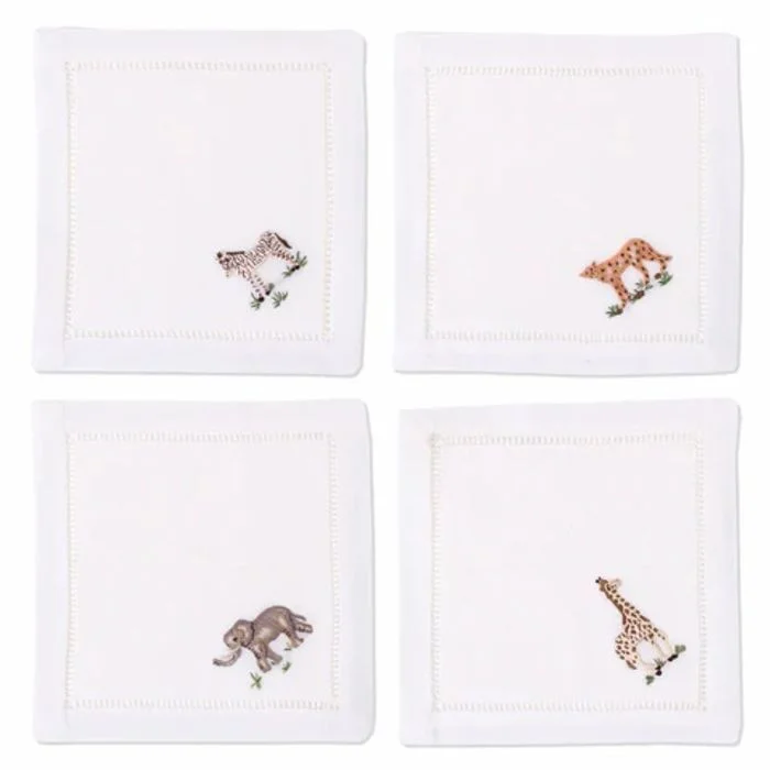 African Animals Cocktail Napkins Set of 4