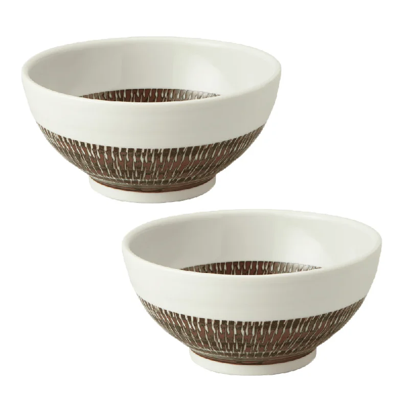 Tobikanna Sanuki Donburi Bowls Set of 2 - Brown