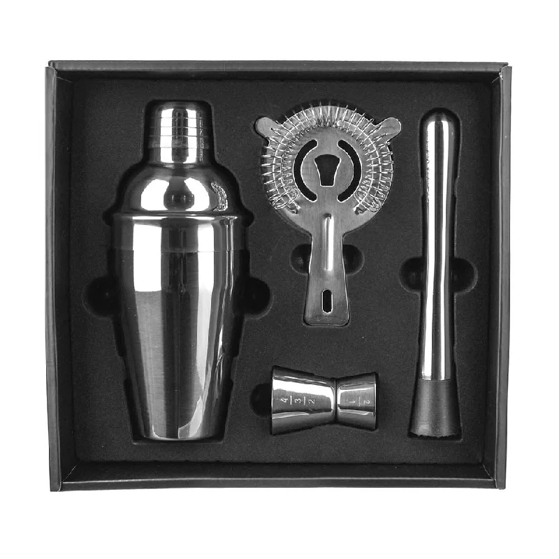 Cocktail Set Brushed Stainless Steel 500mL 4 Piece