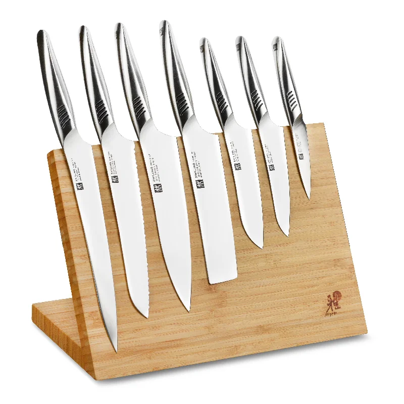 Zwilling Twin Fin II 8 Piece Bamboo Magnetic Easel Knife Set