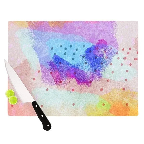 Kess InHouse Iris Lehnhardt 'Summer Pastels' Multicolor Painting Cutting Board