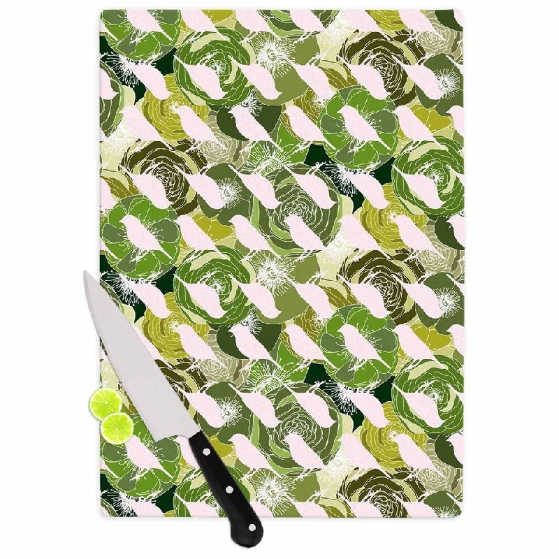 Kess InHouse Anchobee "Aisha" Green Pattern Cutting Board