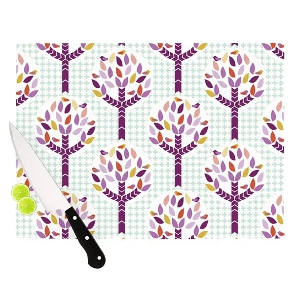 Kess InHouse Pellerina Design "Orchid Spring Tree" Purple Abstract Cutting Board