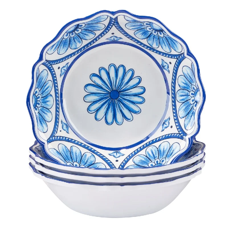 Certified International Veranda Melamine 8.5" All Purpose Bowls, Set of 4 - 8.5" Diameter x 2"