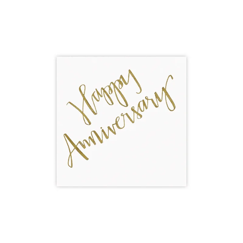 Gold Happy Anniversary Dessert Napkins 20ct