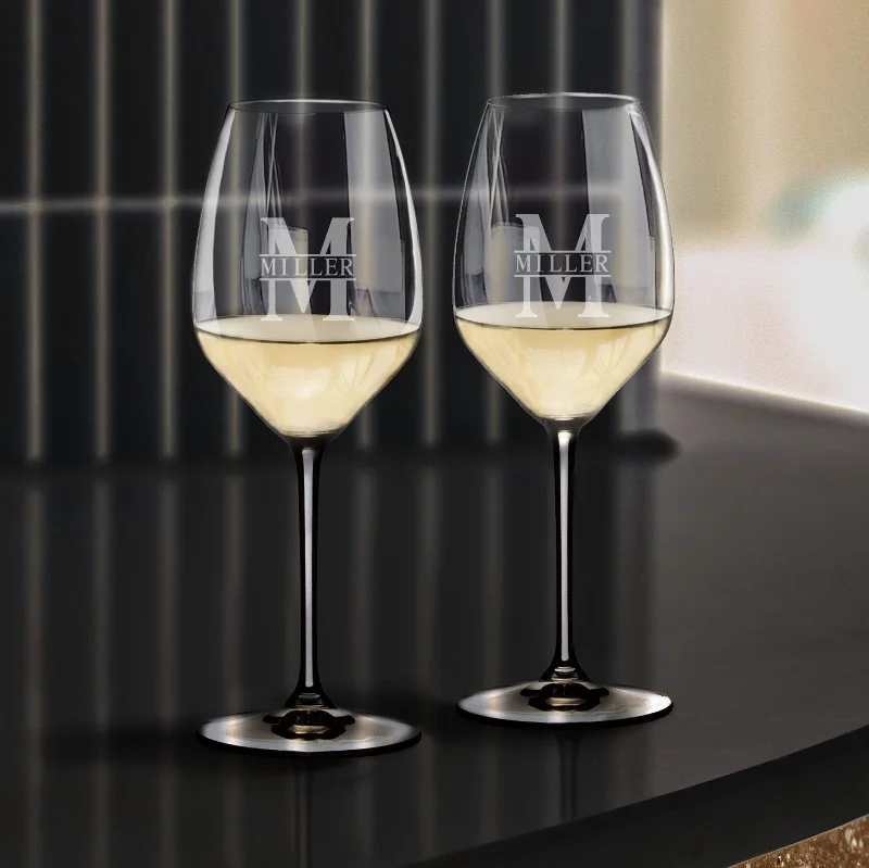 Engraved Riedel Wine Glass, White Wine - Set of 2