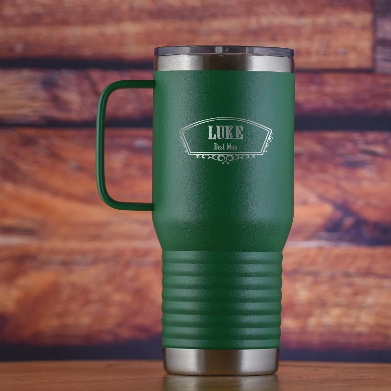 Groomsman Travel Tumbler with Handle