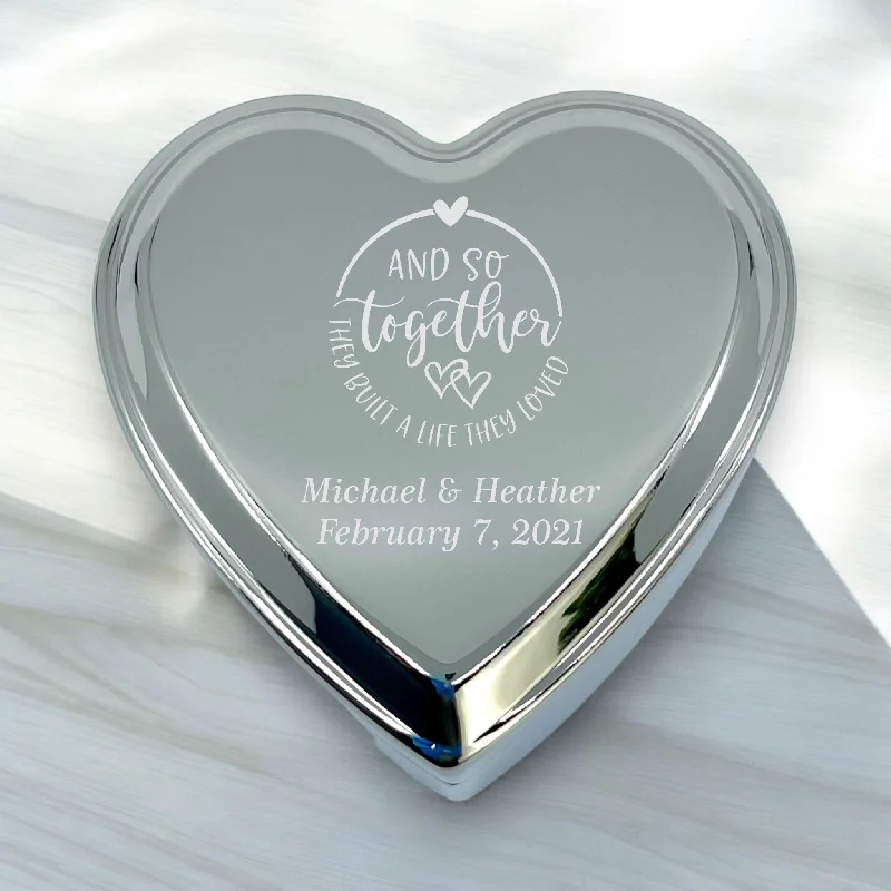 Personalized Polished Silver Heart Keepsake Box {And So Together}