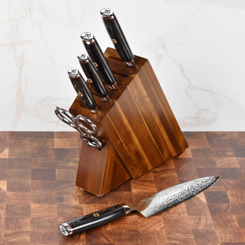 Enso SG2 7 Piece Acacia Slim Knife Block Set