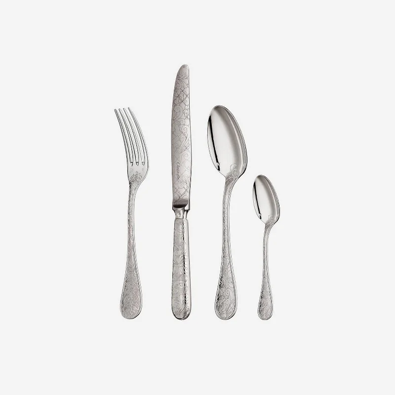 Jardin d'Eden 4-Piece Silver Plated Cutlery Set