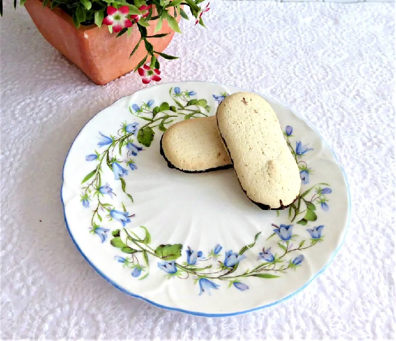 Shelley China Harebell Oleander Bread Plate 6 Inch Cake Plate Side Plate 1950s Tea Plate