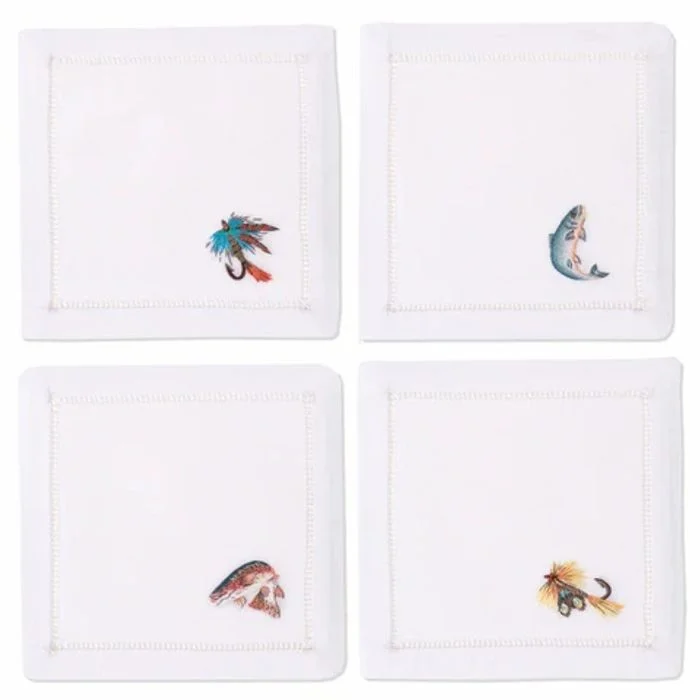 Fishing Cocktail Napkins Set of 4