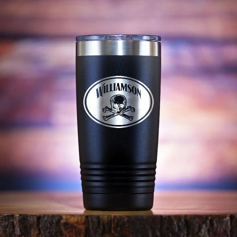 Custom Skull and Bones Travel Coffee Tumbler