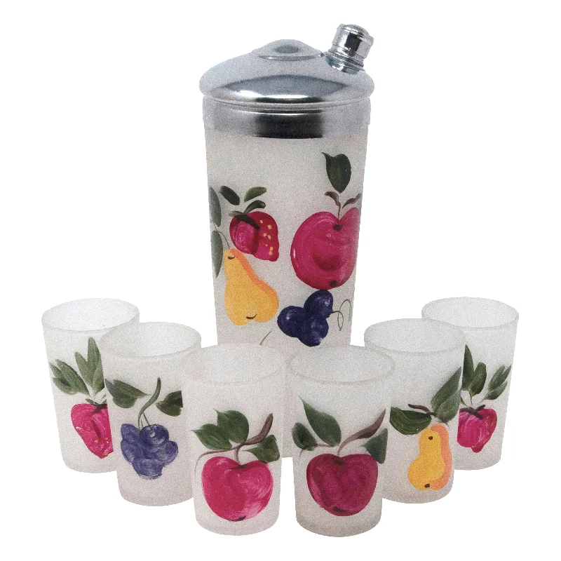 Hand Painted Fruit Cocktail Shaker Set