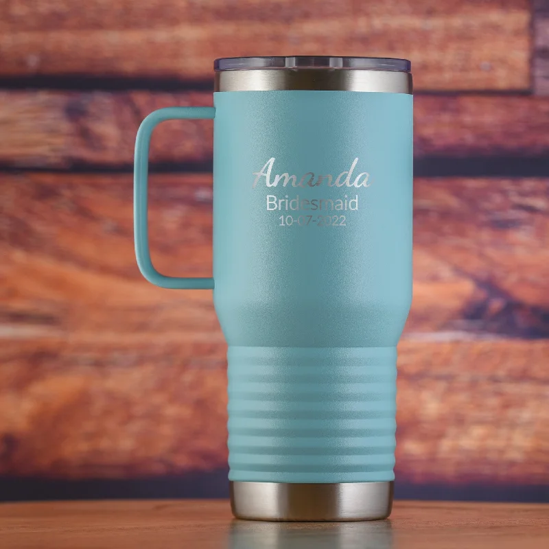 Bridesmaid Travel Tumbler with Handle