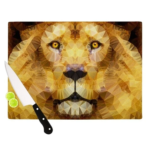 Kess InHouse Ancello "Lion King" Yellow Brown Cutting Board