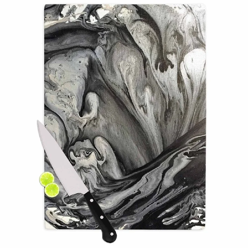 KESS InHouse Abstract Anarchy Design 'Inner Chaos' Black Abstract Cutting Board