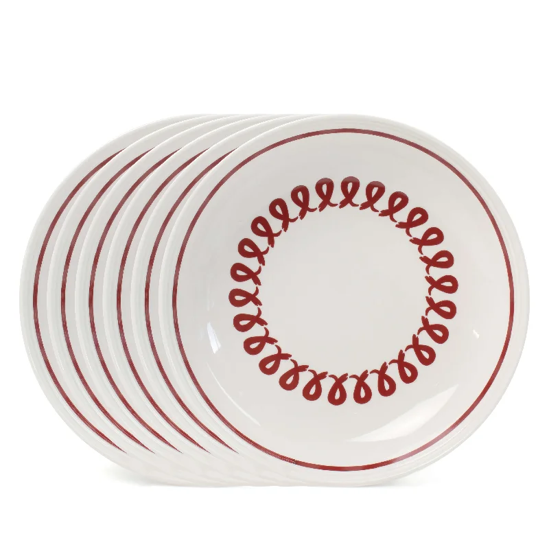 Figo Pasta Bowl 22 x 5cm - Set of 6 - Red