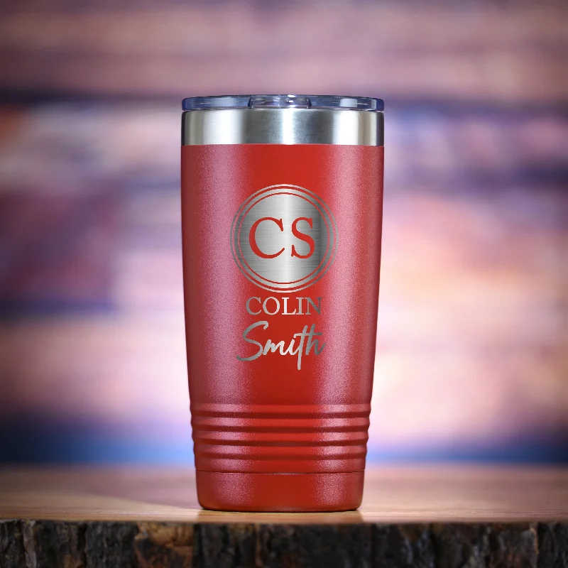 Two Monogram Insulated Travel Tumbler Gift