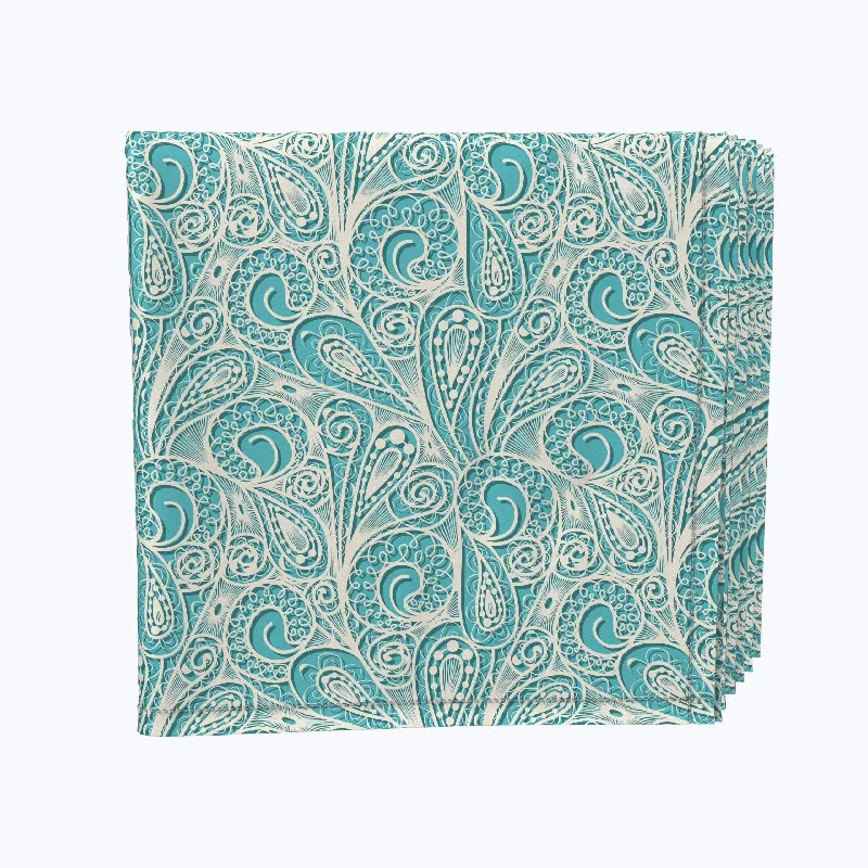 Paisley Lace Teal Napkins