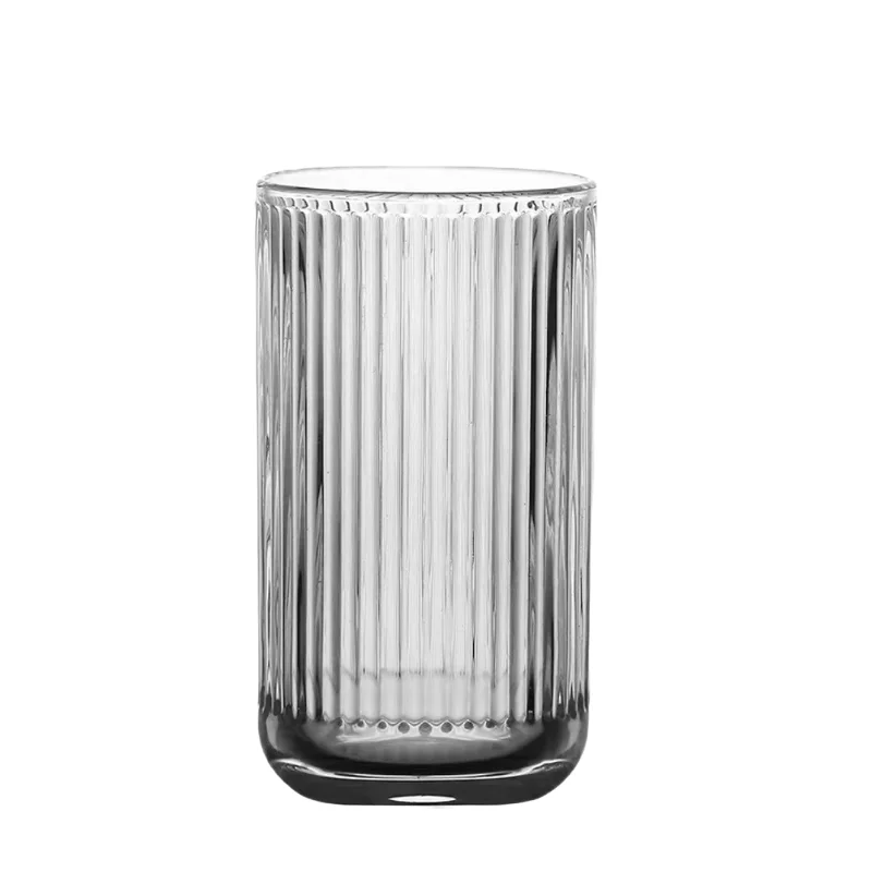 320ML-European Retro Embossed Cocktail Glass Vertical Striped Glass Glass Long Drink Glass Collin Glass Juice Glass