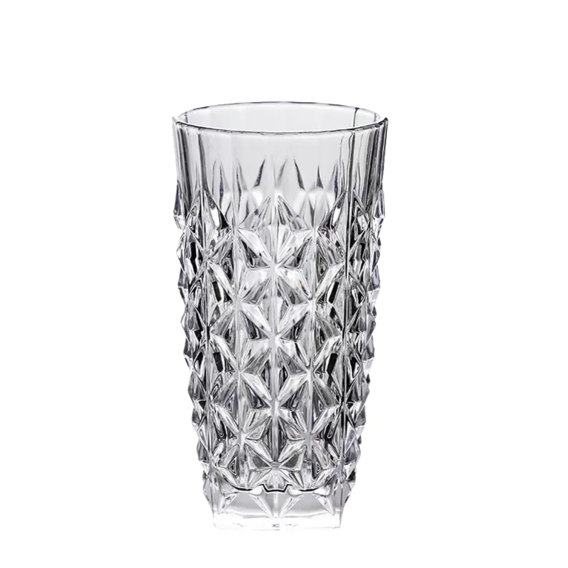 330ML-Retro Embossed Cocktail Glass Glass Long Drink Glass Collin Glass Juice Glass Mystery Glass