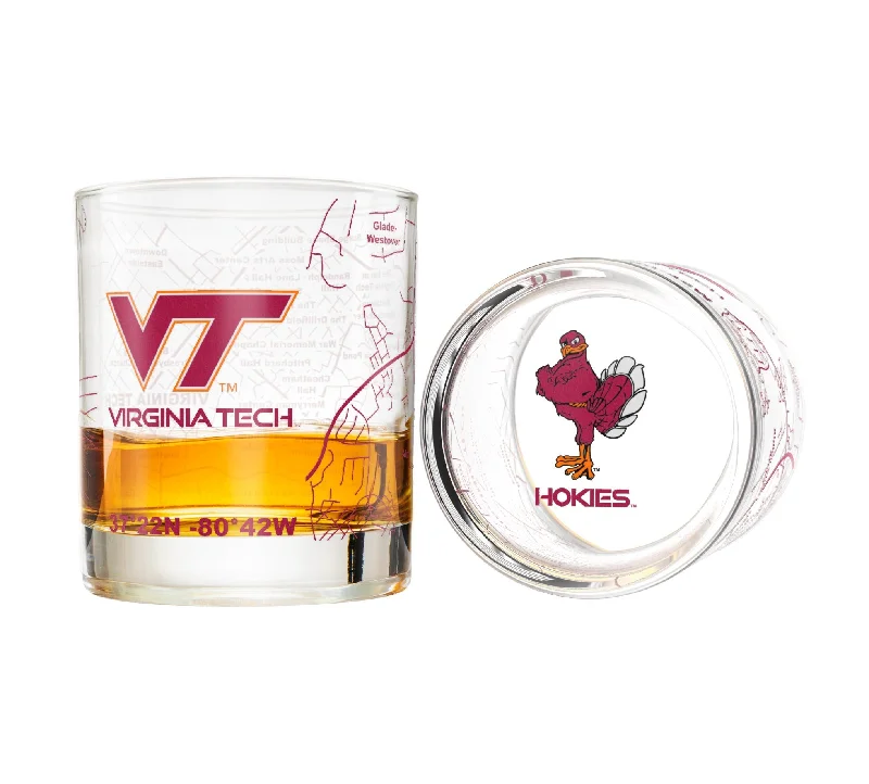 Virginia Tech University Whiskey Glass Set (2 Low Ball Glasses)