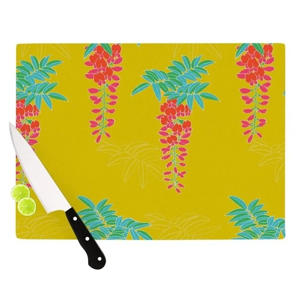 Kess InHouse Gukuuki 'Ipanema' Yellow Cutting Board