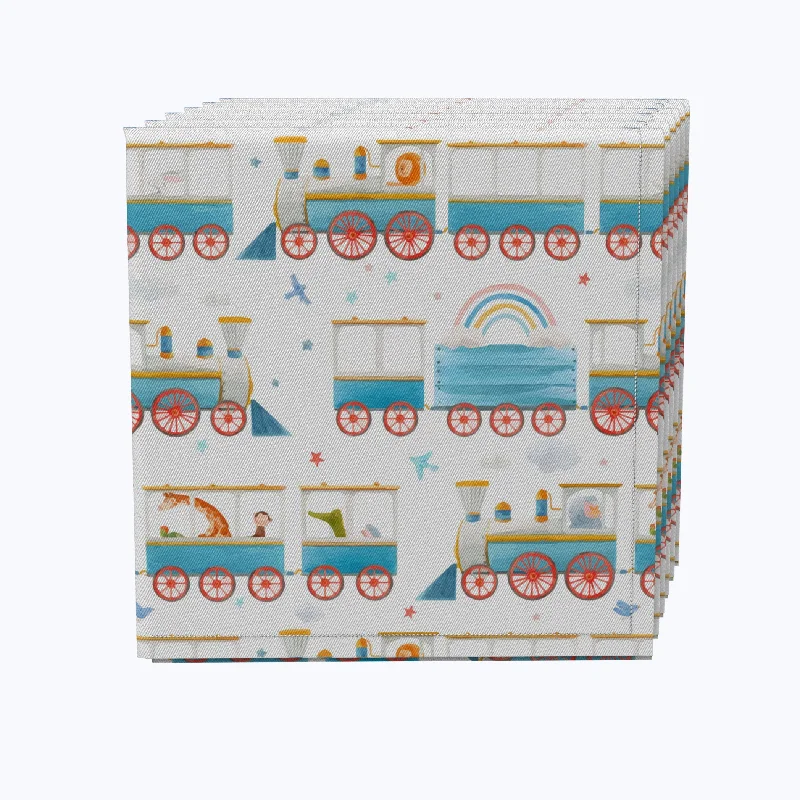 Watercolor Train & Zoo Animals Napkins