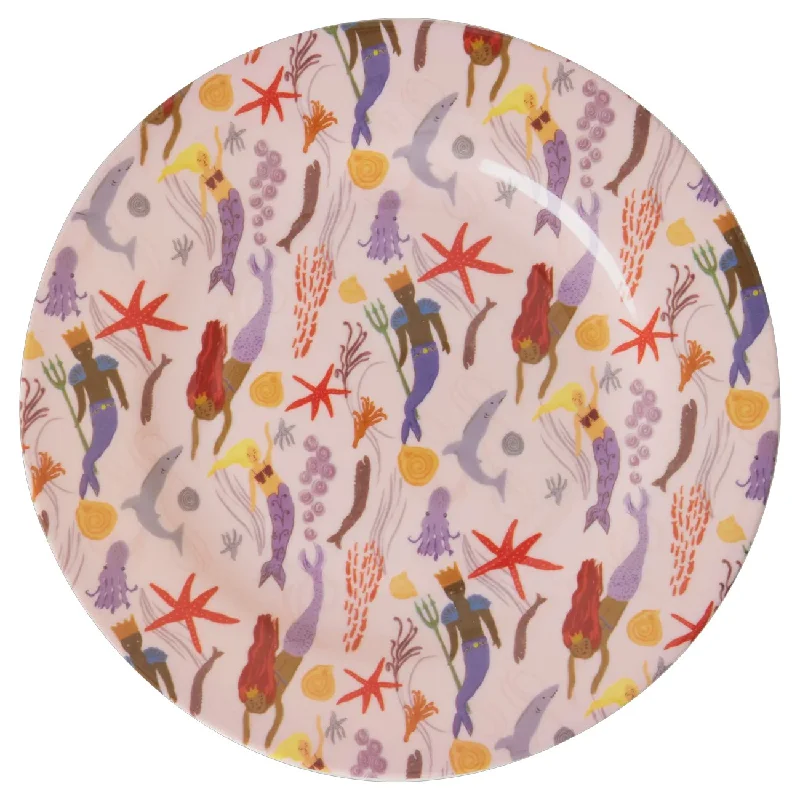 Rice Melamine Kids Side Plate with Mermaid Print