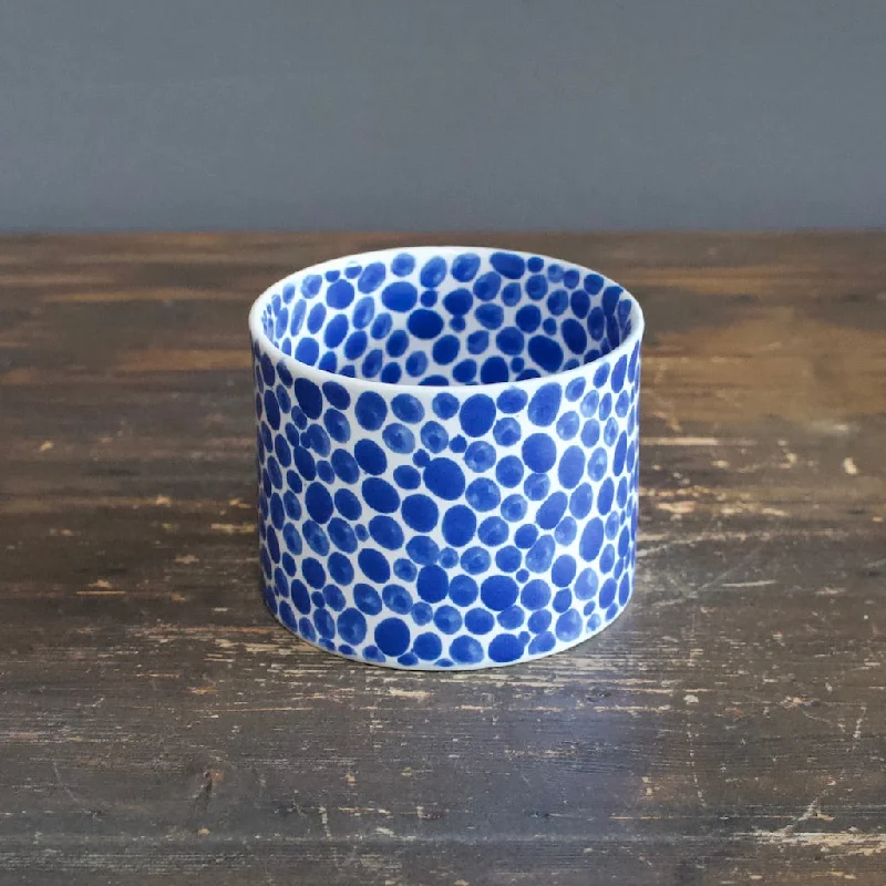 Blue Dots Cylinder Vase #LK739A