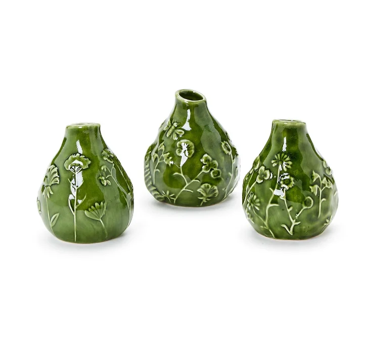 Floral Scape Relief Bud Vase