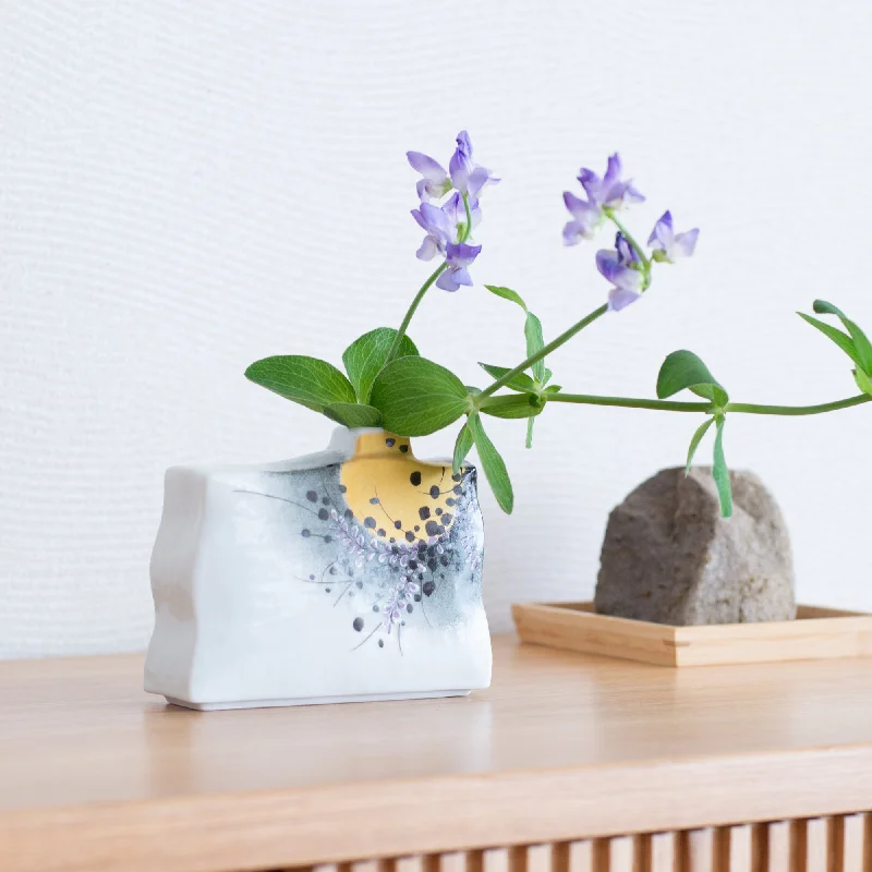 Kinsai Japanese Bush Clover Kutani Japanese Flower Vase