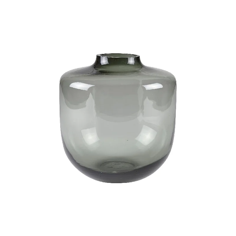 Daun Vase | Grey Glass | 21cm