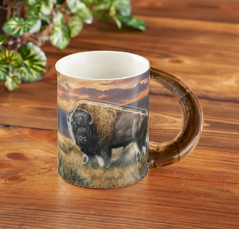 DUSTY PLAINS-BISON SCLPT MUG:MILLETTE; Legacy Number: 8955791003