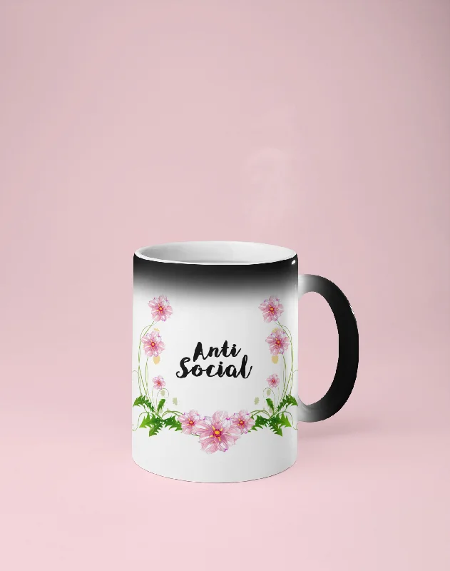 Anti Social Color Changing Mug - Reveals Secret Message w/ Hot Water