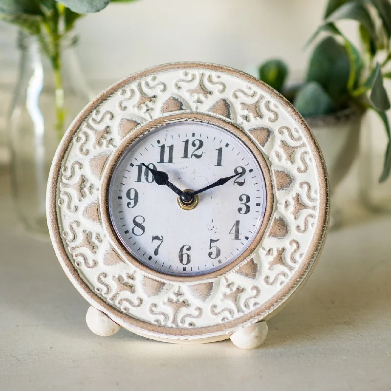 Carved Wood Table Clock