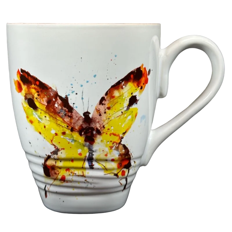 Dean Crouser Watercolor Butterfly Brown Inside Mug Demdaco