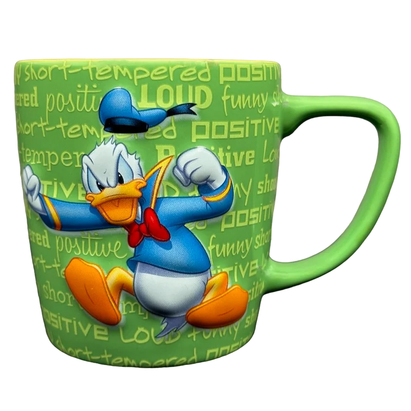 Donald Duck Loud Funny Short Tempered Positive 3D Embossed Mug Disney Parks