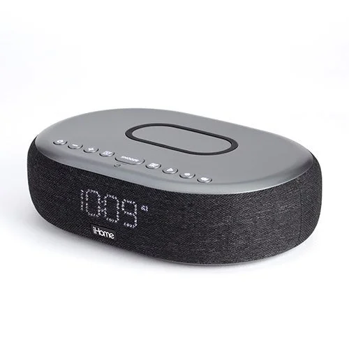 iHome - TimeBoost Alarm Clock w/ Wireless Charging, Gray