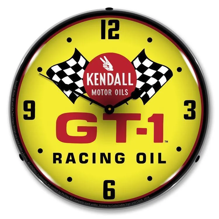 Kendall GT-1 Racing Oil Backlit LED Clock