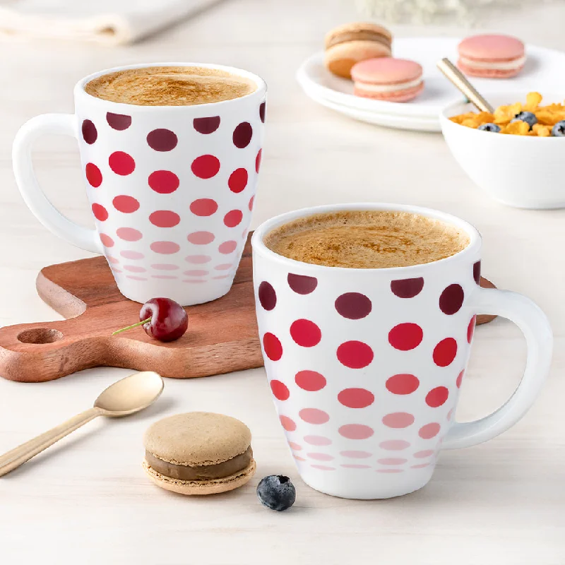 Larah by Borosil Polka Red Mug Set