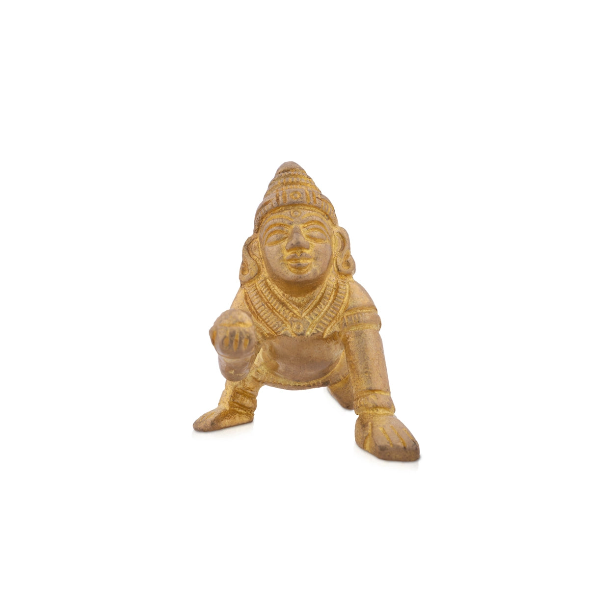 Crawling Krishna Murti - 2 x 2.25 Inches | Brass Idol/ Crawling Krishna Idol for Pooja/ 100 Gms Approx