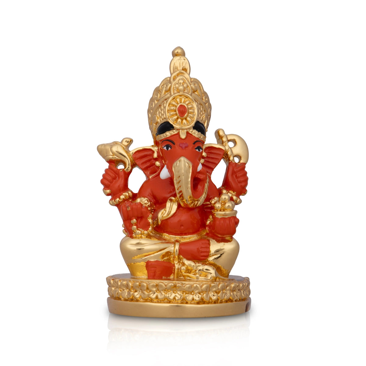 Ganesh Murti - 3 x 2 Inches | Ceramic Sculpture/ Ganpati Murti/ Vinayaka Statue for Pooja/ 75 Gms Approx