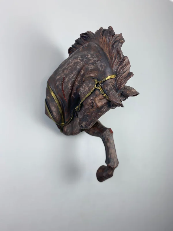 Horse 'Scars' Animal Head Wall Sculpture, Modern Wall Art