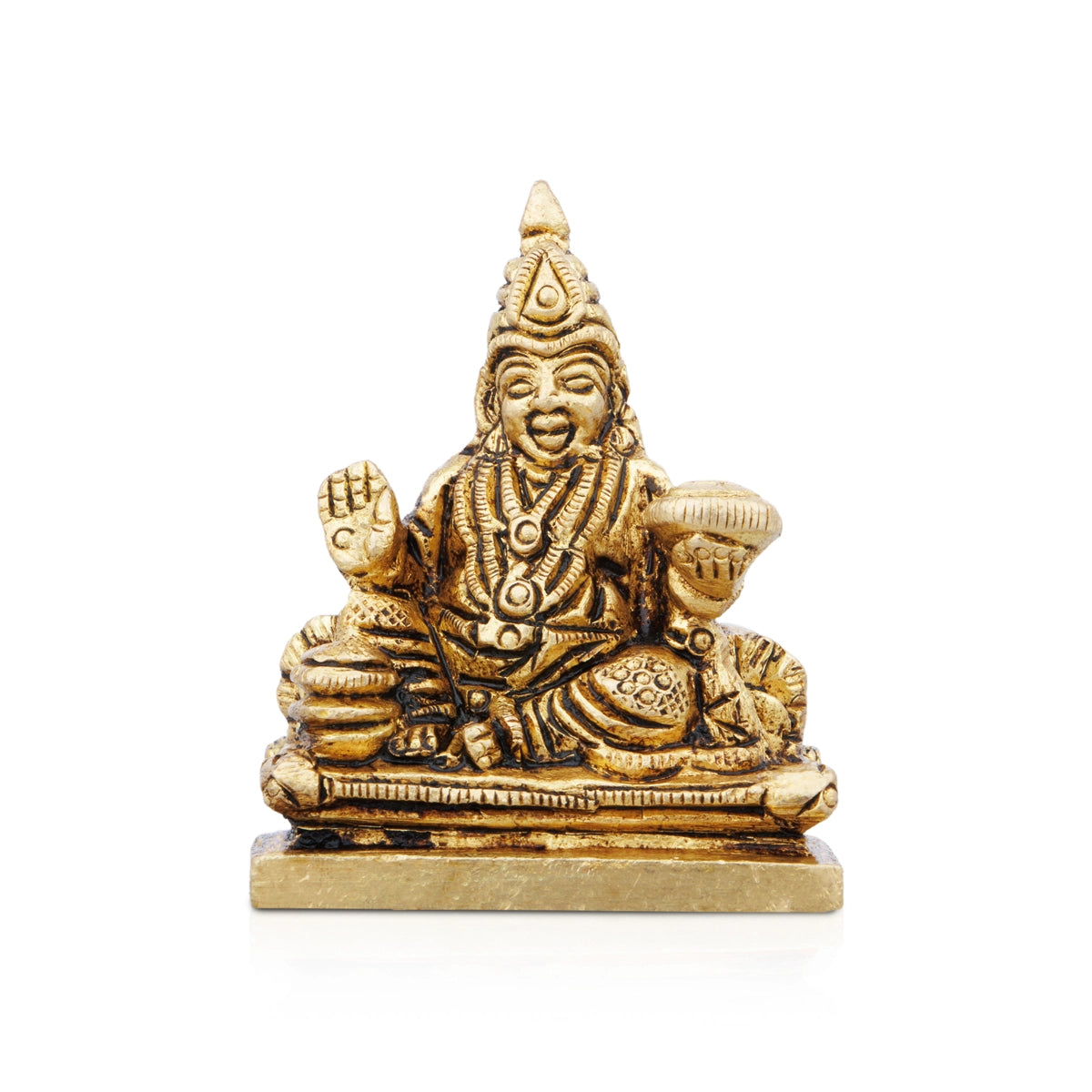 Kuber Murti - 2 x 1.5 Inches | Antique Brass Idol/ Kubera God Statue for Pooja/ 160 Gms Approx