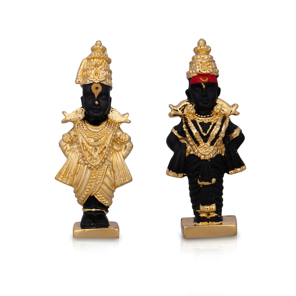 Panduranga Rukmini Pair - 3 x 1 Inches | Ceramic Sculpture/ Rukmini Panduranga/ Panduranga And Rukmini for Pooja