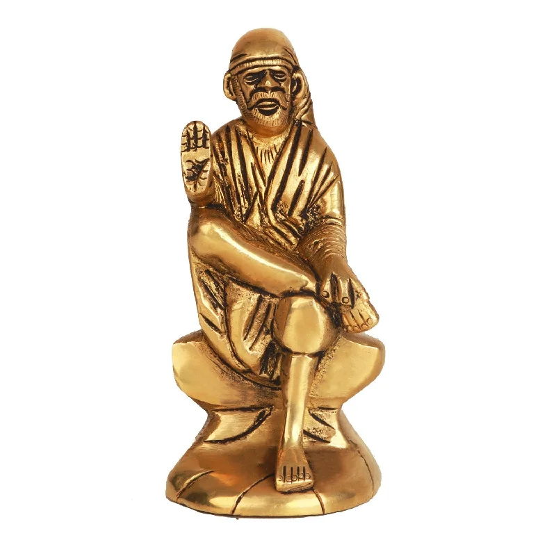 Saibaba Statue - 4 Inches | Antique Brass Statue/ Saibaba Idol/ Sai Baba Murti for Pooja