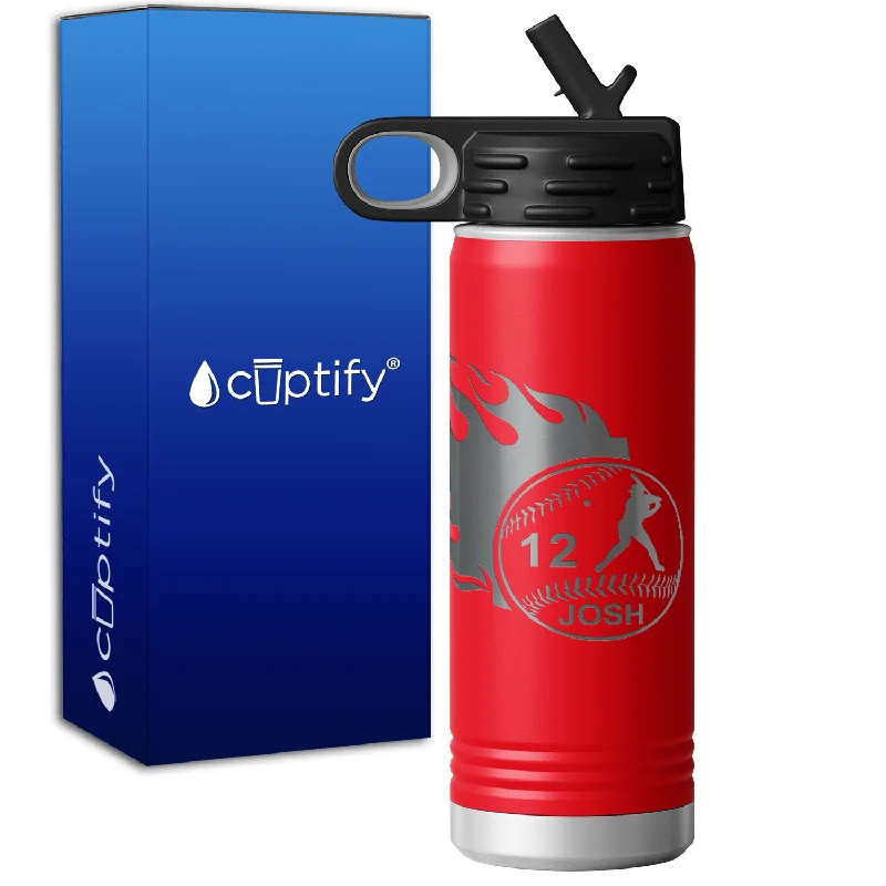 Baseball Personalized 20oz Sport Water Bottle